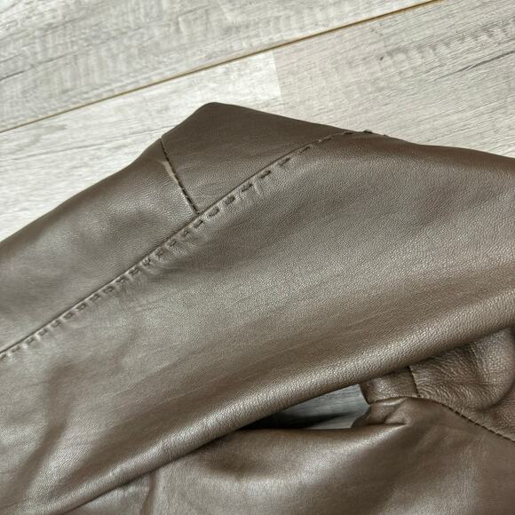 Lambskin Leather Brown Button Blazer Jacket Size Large - Picture 12 of 12